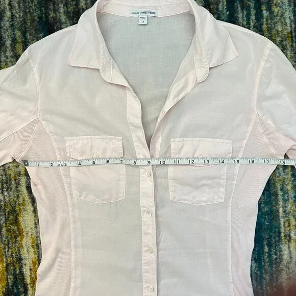 James Perse Sheer Slub Side Panel Size 3 Minimalist Quiet Luxury Casual Normcore - Picture 11 of 13